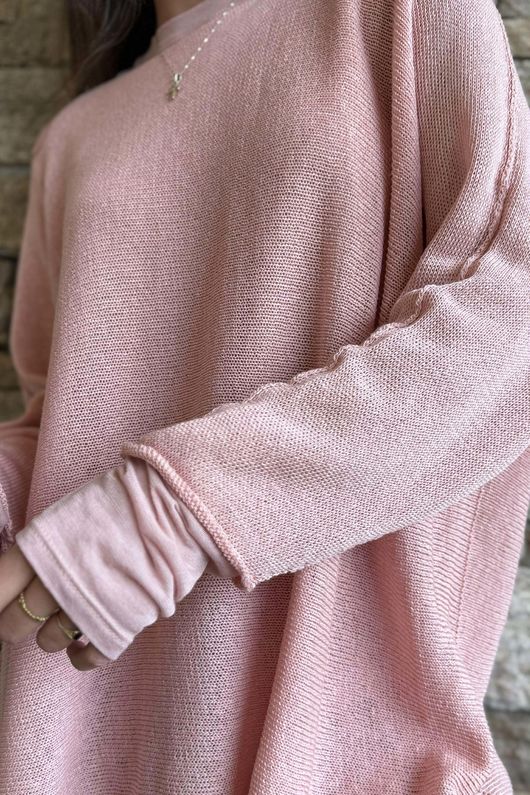 Conrad Slouch Cotton Knit Rose